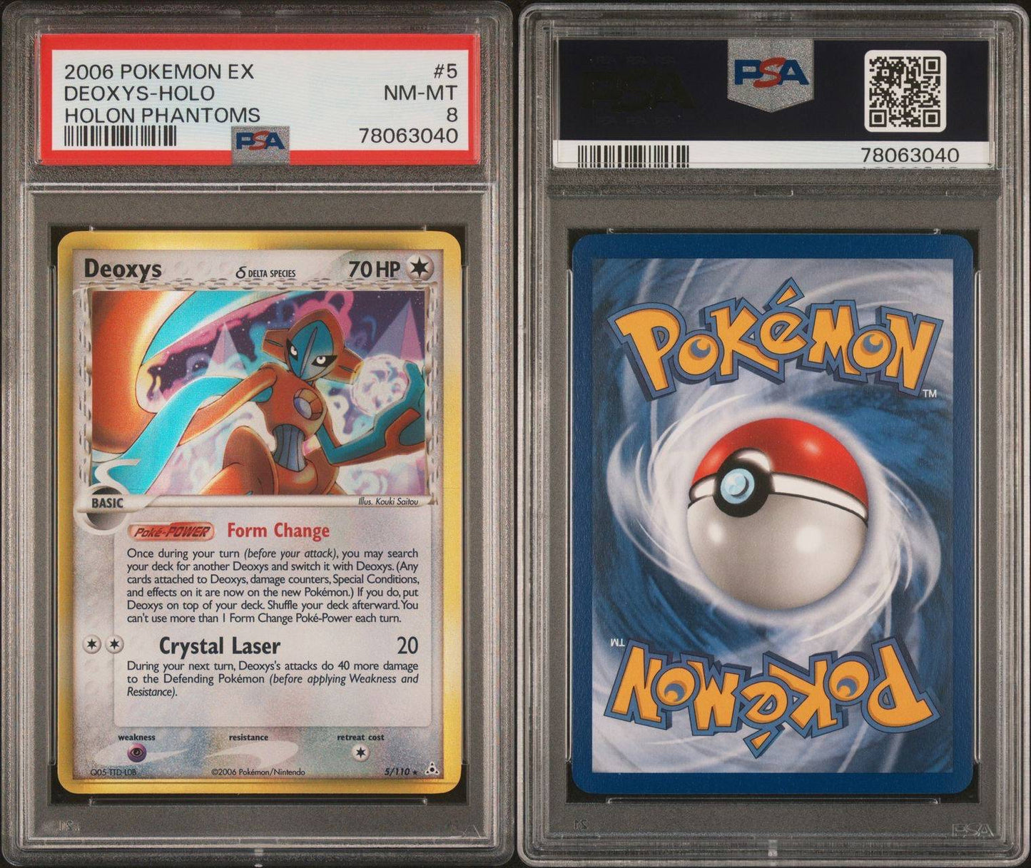 Deoxys Holo 5/110 EX Holon Phantoms 2006 NM-Mint PSA 8