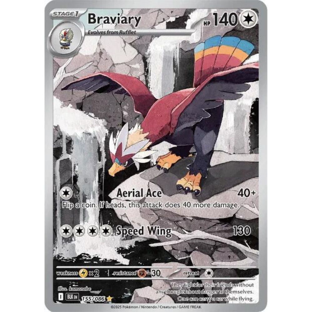 Braviary 155/086 IR Black Bolt NM