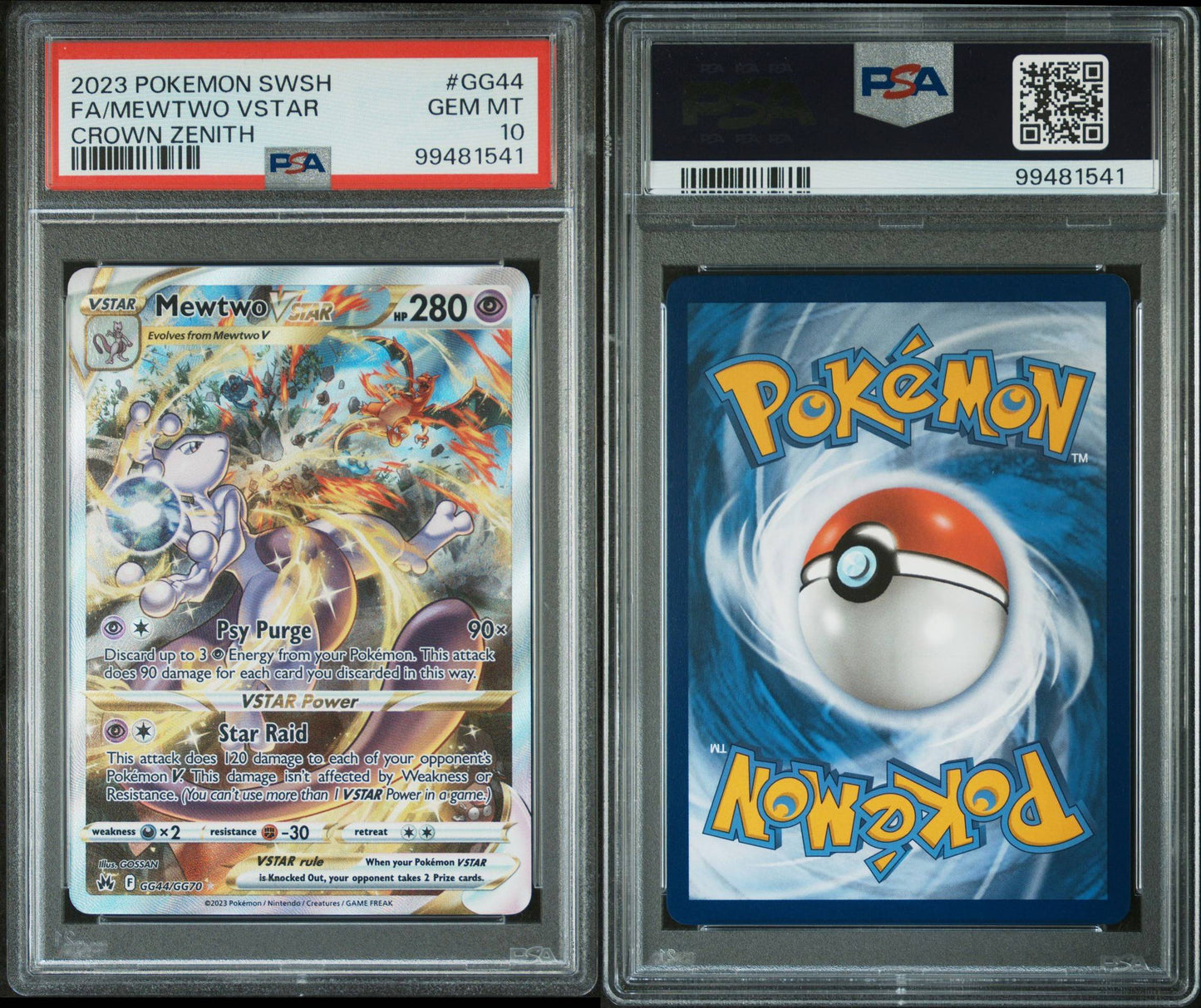 Mewtwo VSTAR GG44/70 PSA 10
