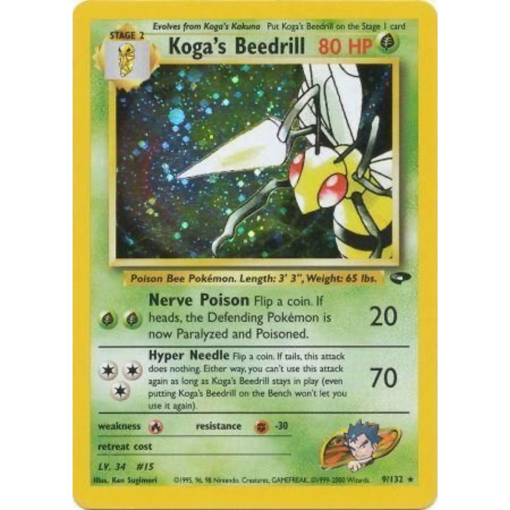 Koga’s Beedrill 9/132 Holo Gym Challenge LP