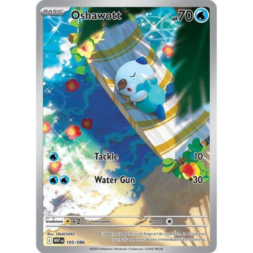 Oshawott 105/086 IR White Flare NM