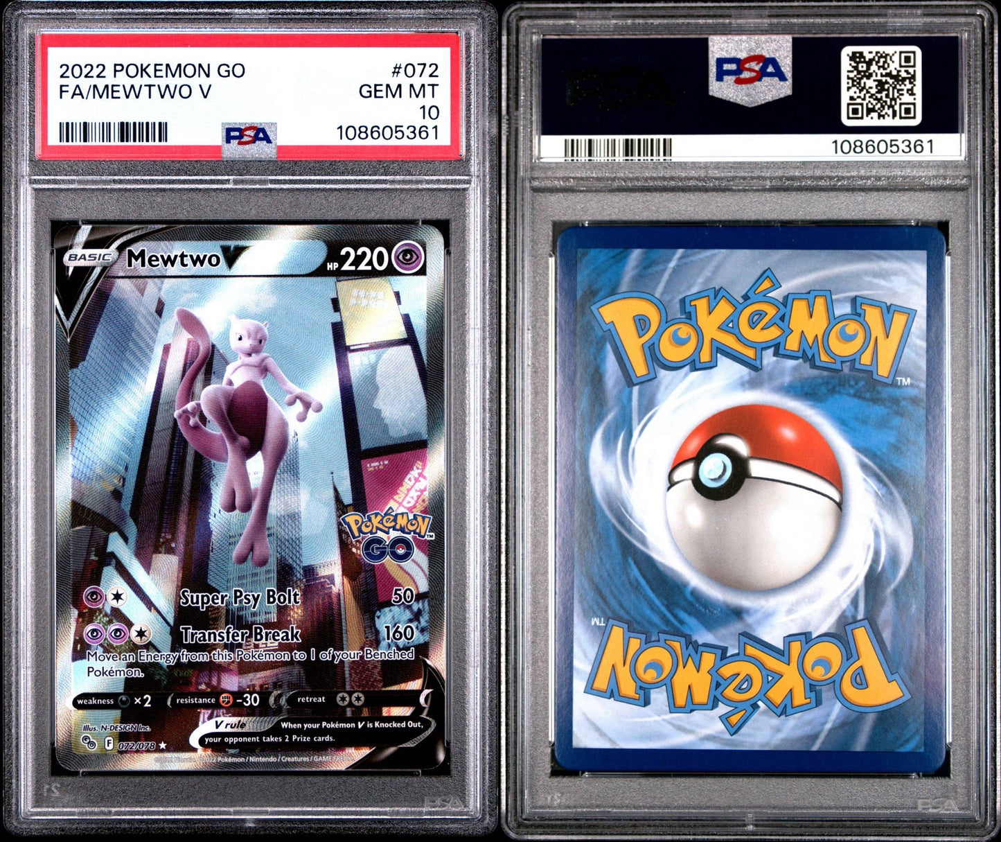 Mewtwo V 072/078 Alternate Art PSA 10