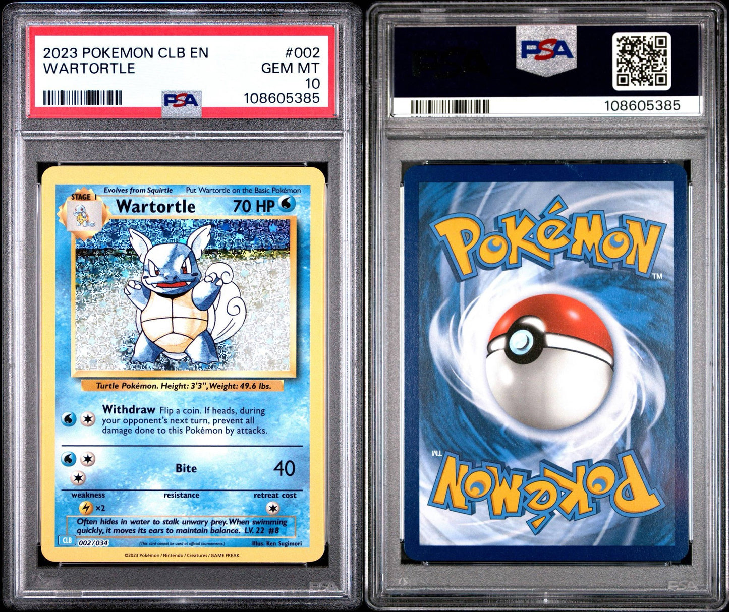 Wartortle CLB 002/034 Classic Collection PSA 10