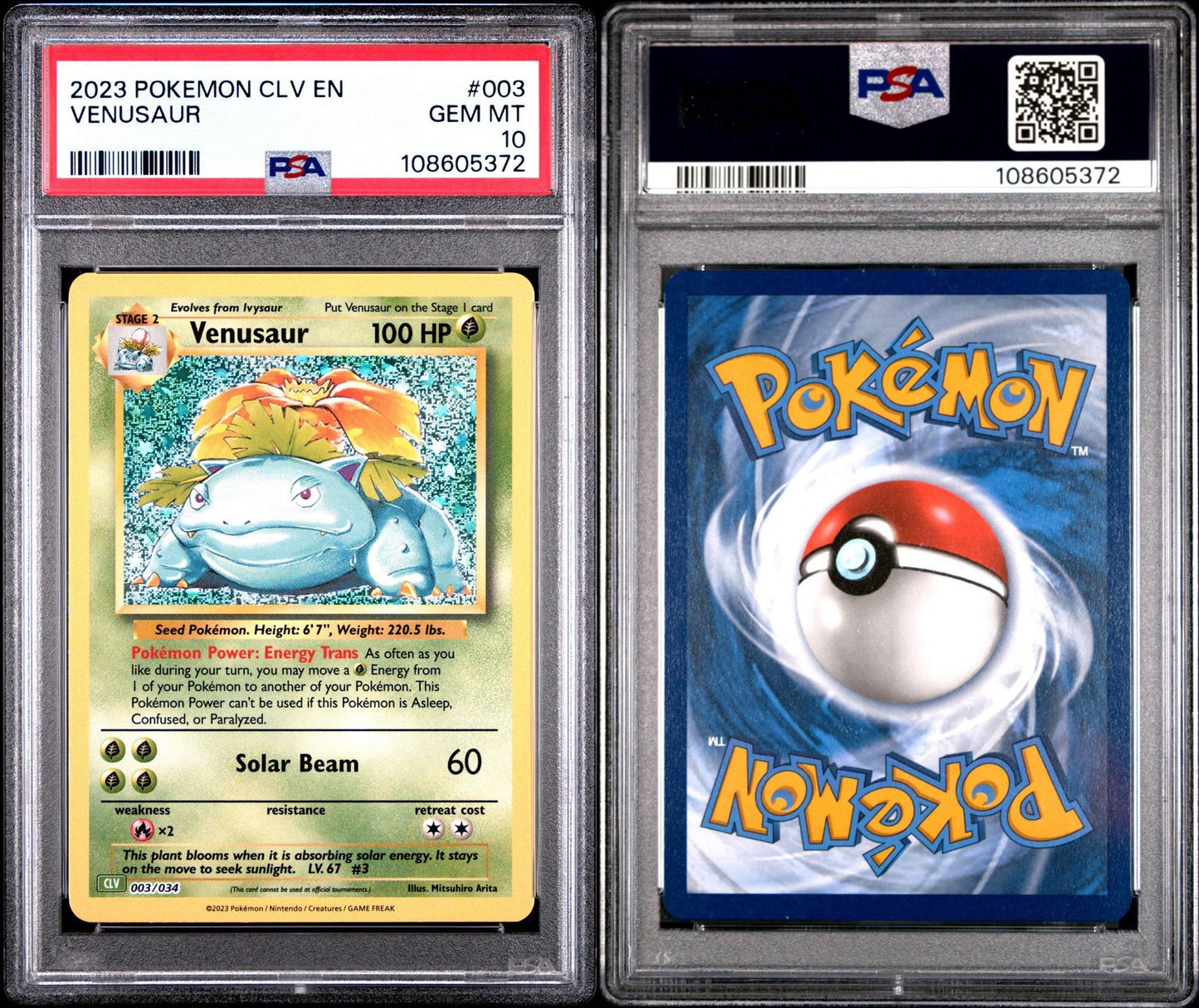 Venusaur CLV 003/034 Classic Collection PSA 10