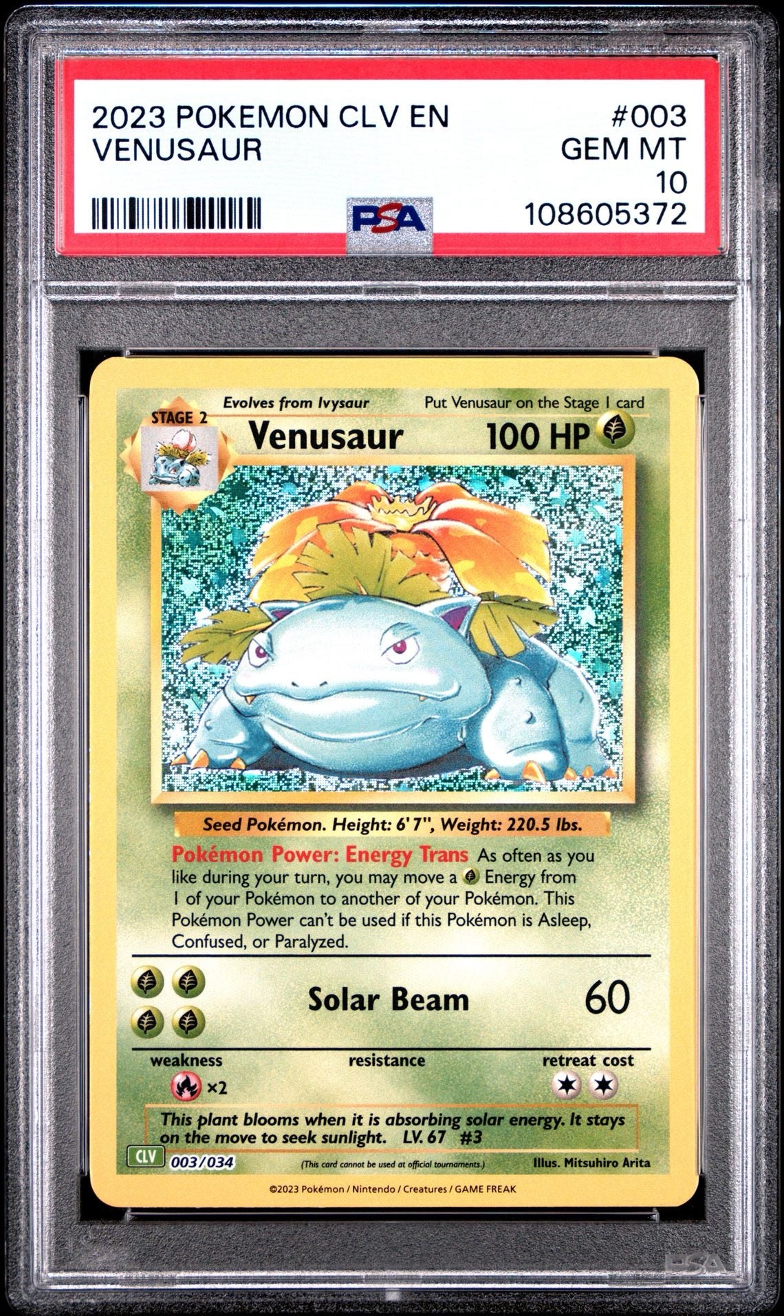 Venusaur CLV 003/034 Classic Collection PSA 10
