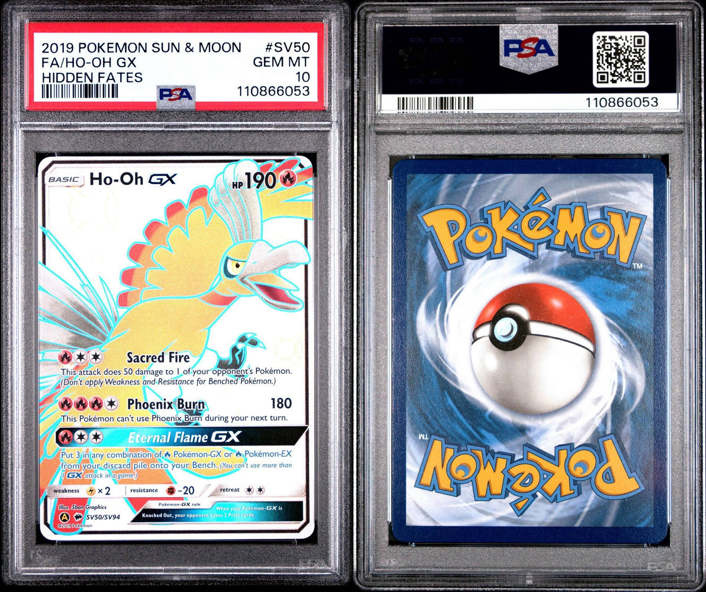 Ho-Oh GX SV50/SV94 Hidden Fates Shiny Vault PSA 10