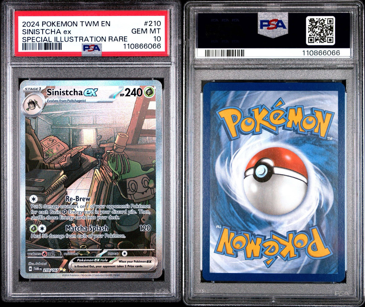 Sinistcha ex 210/167 SIR Twilight Masquerade PSA 10