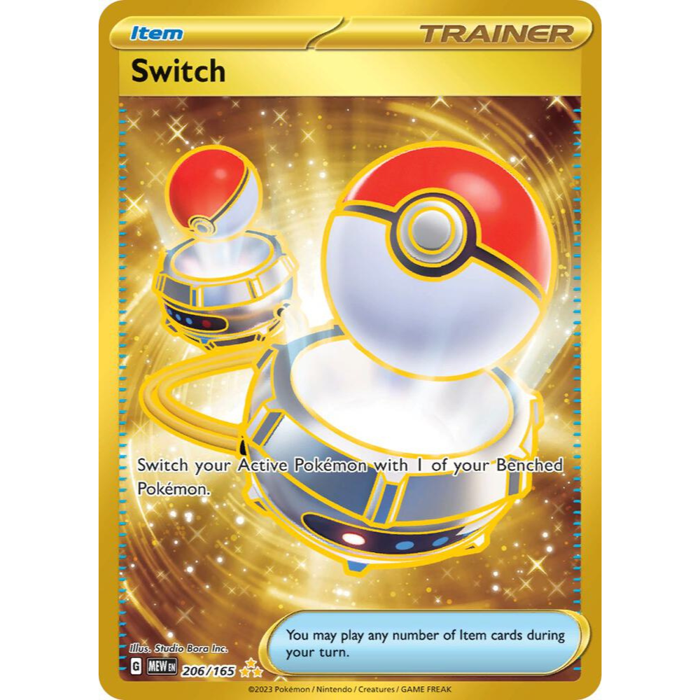 Switch 206/165 Gold Hyper Rare Pokémon 151 NM
