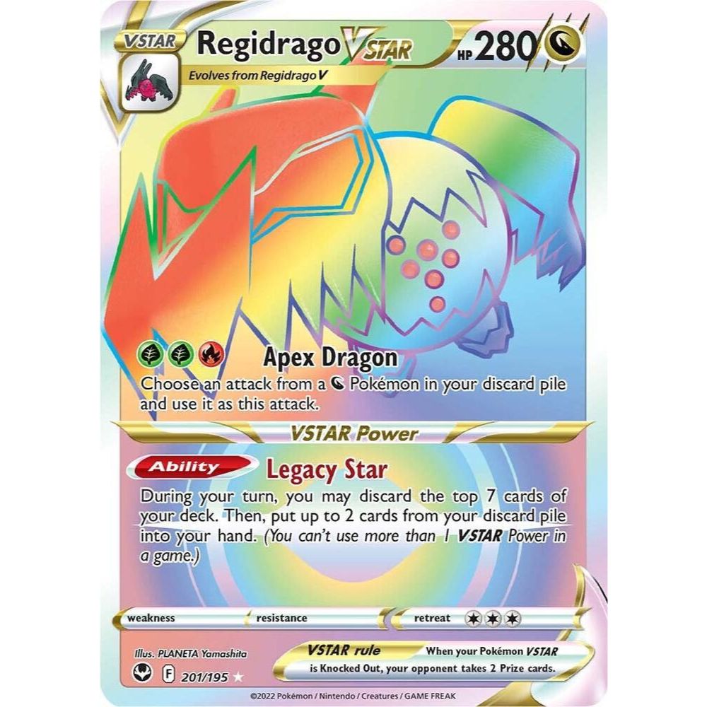 Regidrago VSTAR 201/195 Rainbow Rare Silver Tempest NM