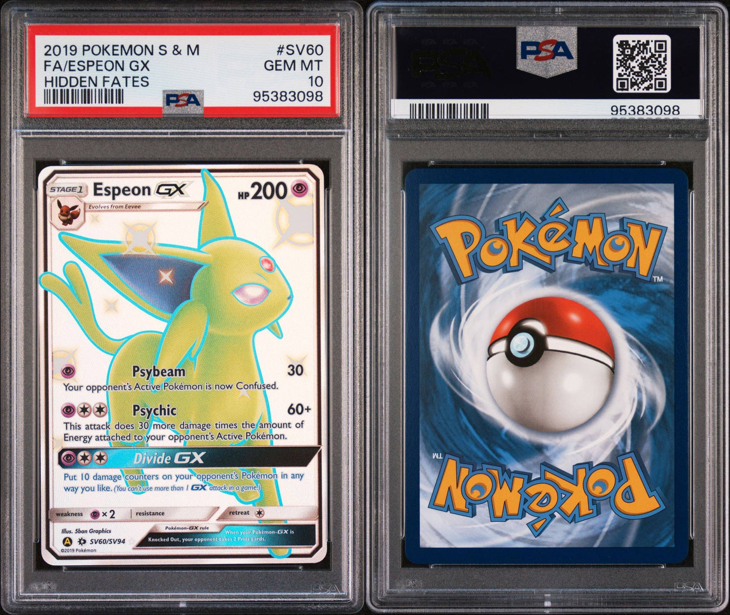 Espeon GX SV60/SV94 Hidden Fates Shiny Full Art PSA 10