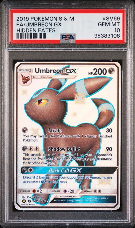 Umbreon GX SV69/SV94 Hidden Fates Shiny Full Art PSA 10