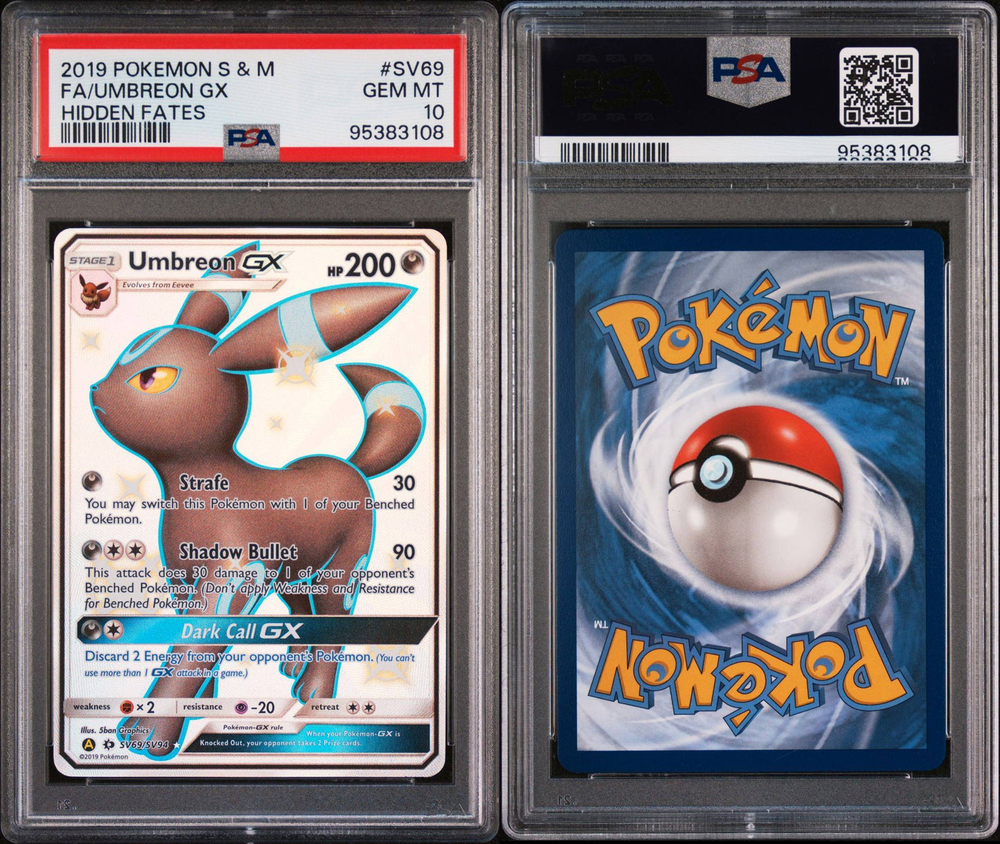 Umbreon GX SV69/SV94 Hidden Fates Shiny Full Art PSA 10