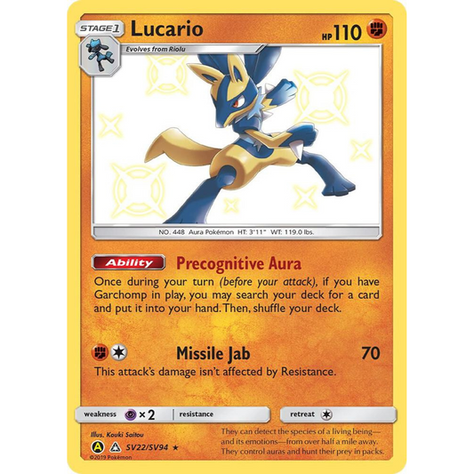 Lucario SV22/SV94 Shiny Rare NM