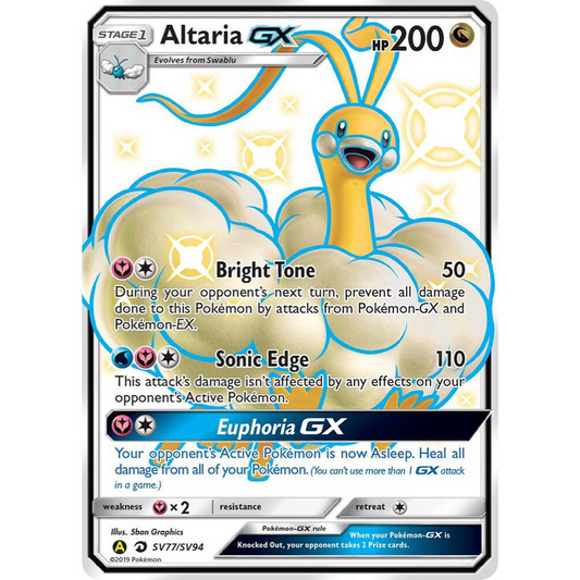 Altaria GX SV77/SV94 Shiny Full Art Hidden Fates NM