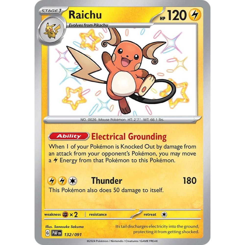 Raichu 132/091 Shiny Rare NM