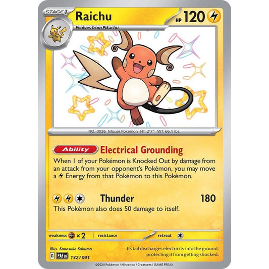 Raichu 132/091 Shiny Rare NM