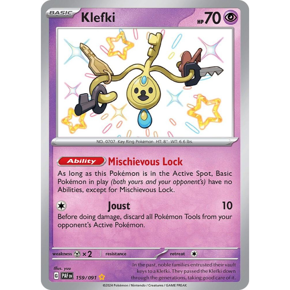 Klefki 159/091 Shiny Rare Paldean Fates NM