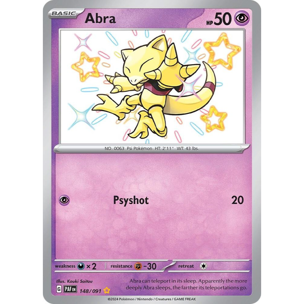 Abra 148/091 Shiny Rare NM