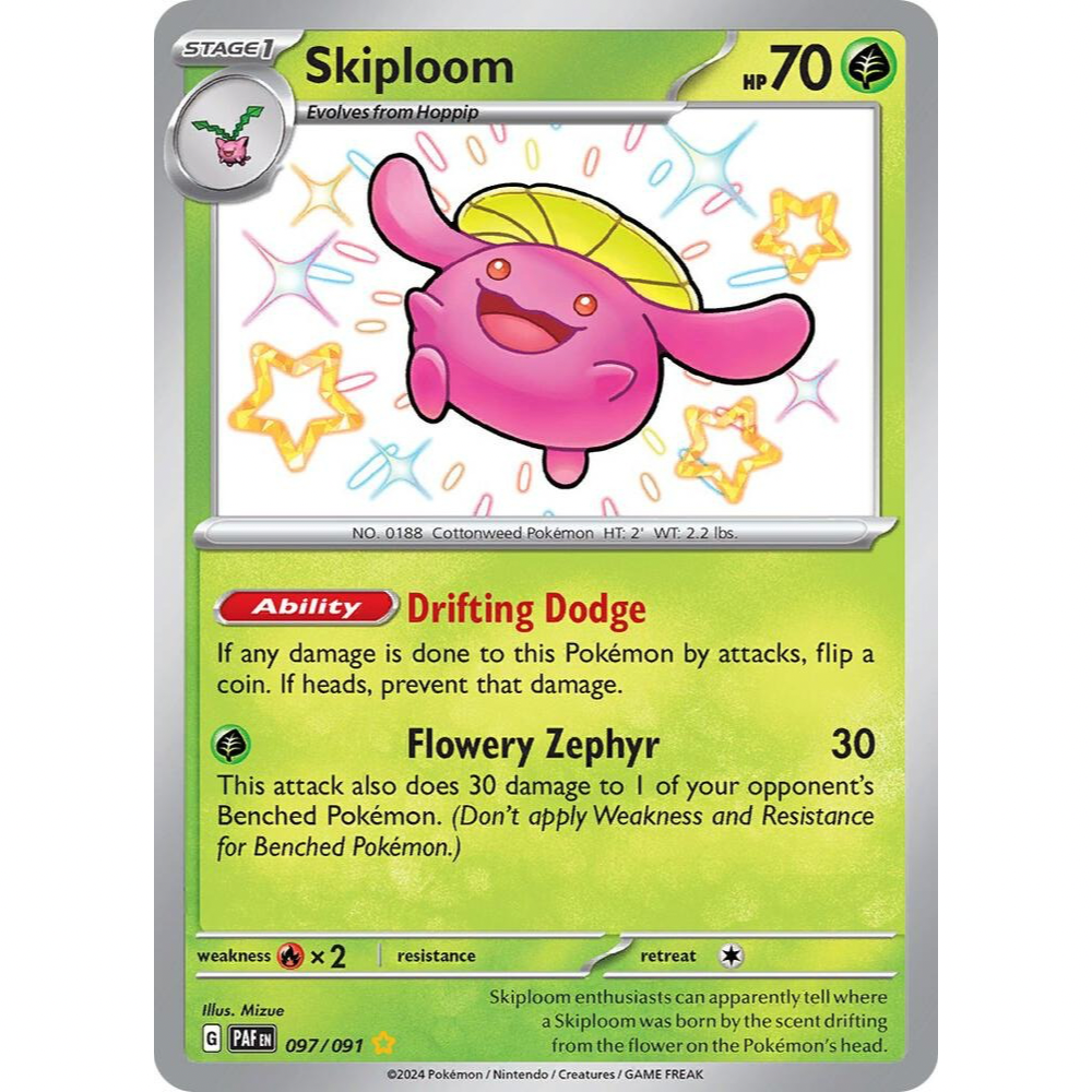 Skiploom 097/091 Shiny Rare NM