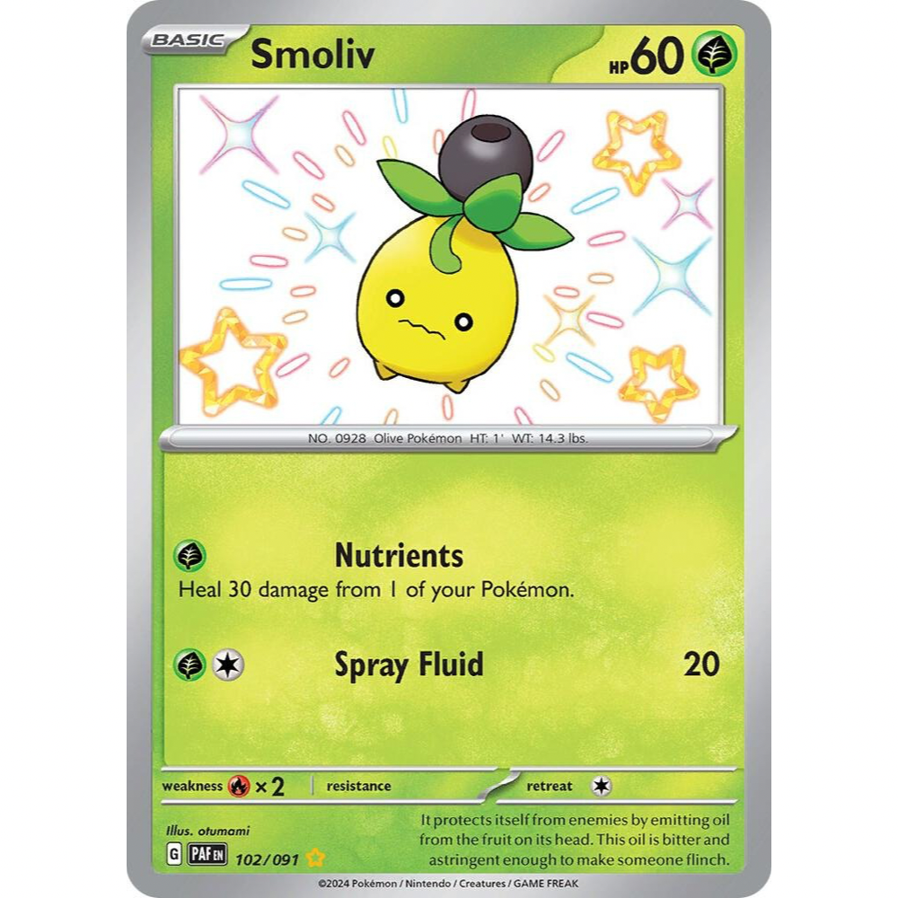 Smoliv 102/091 Shiny Rare NM
