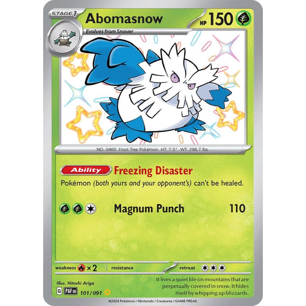 Abomasnow 101/091 Shiny Rare Paldean Fates NM