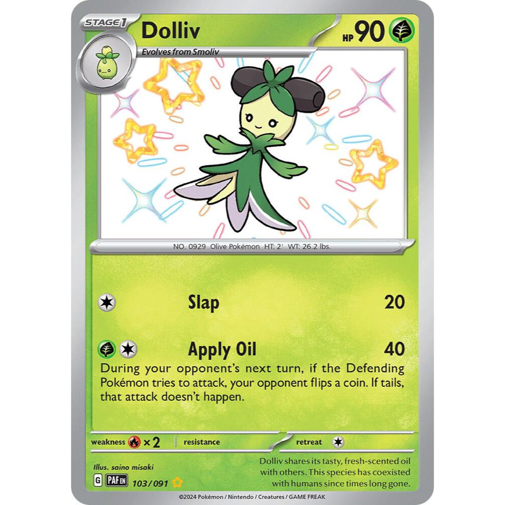 Dolliv 103/091 Shiny Rare NM