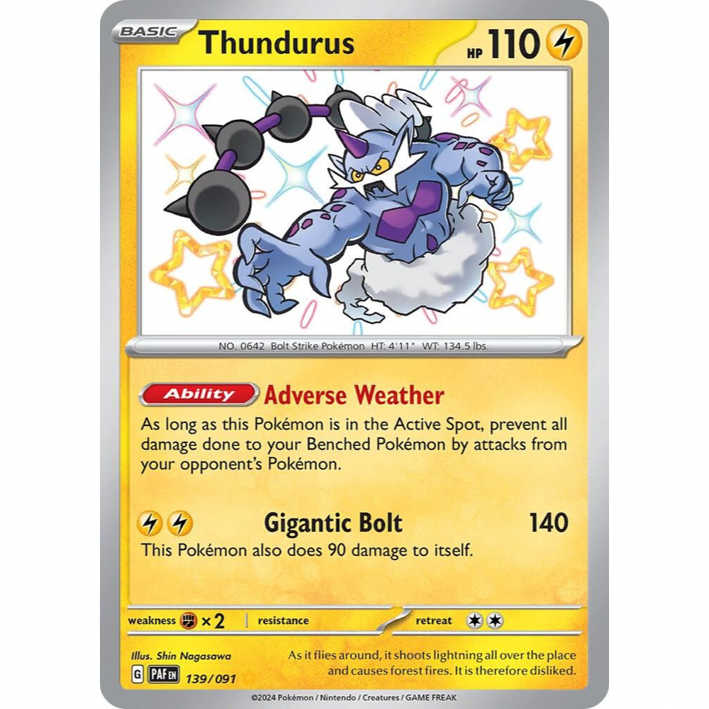 Thundurus 139/091 Shiny Rare NM