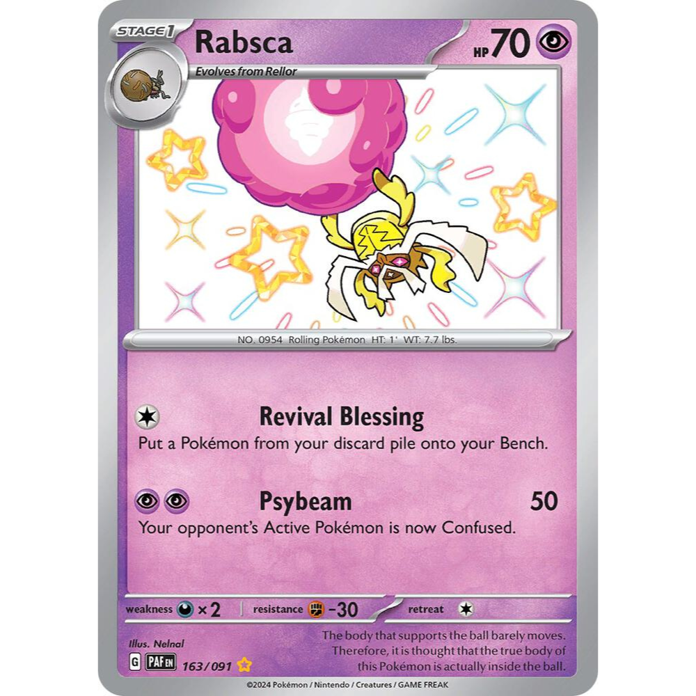 Rabsca 163/091 Shiny Rare Paldean Fates NM