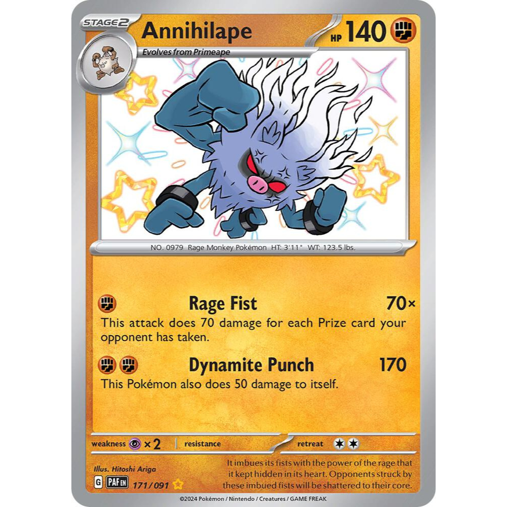 Annihilape 171/091 Shiny Rare Paldean Fates NM