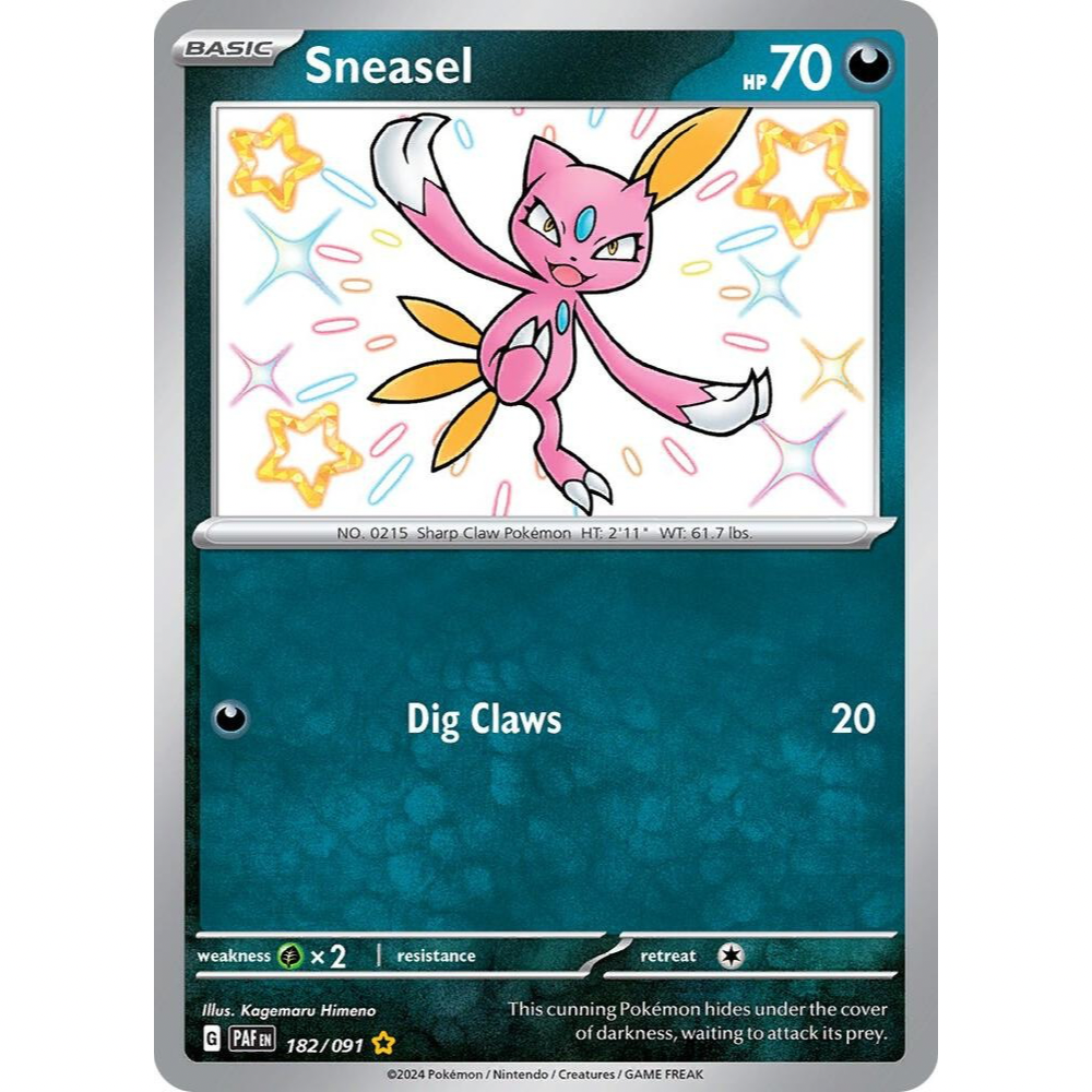 Sneasel 182/091 Shiny Rare Paldean Fates NM