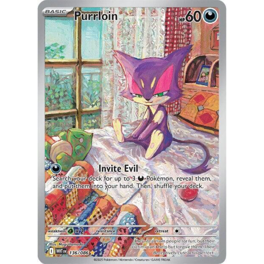 Purrloin 136/086 White Flare Illustration Rare NM