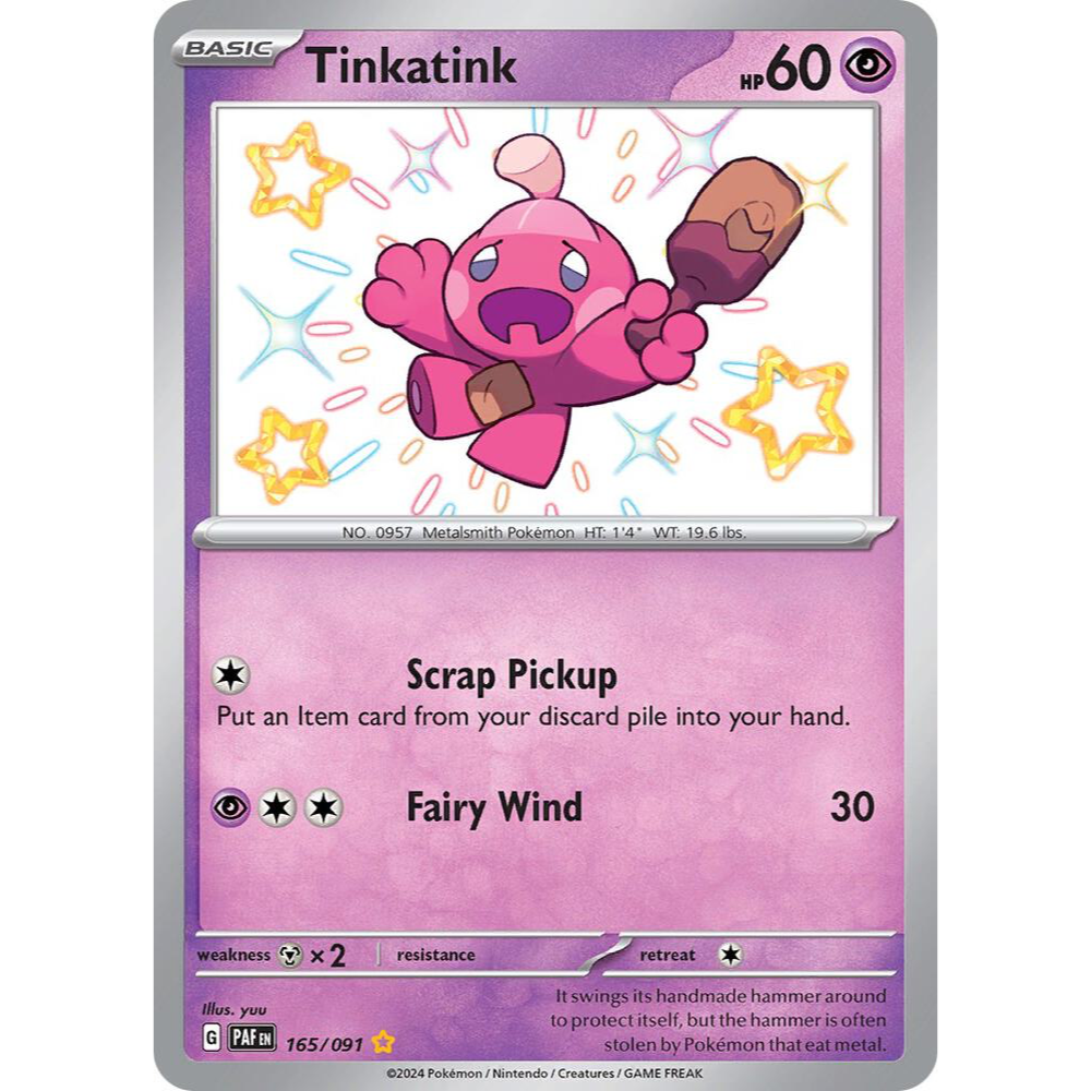 Tinkatink 165/091 Paldean Fates Shiny Rare NM