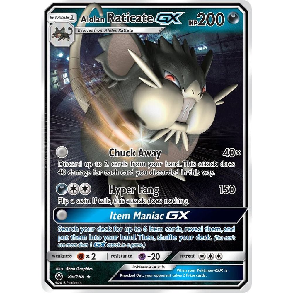 Alolan Raticate GX 85/168 Ultra Rare NM