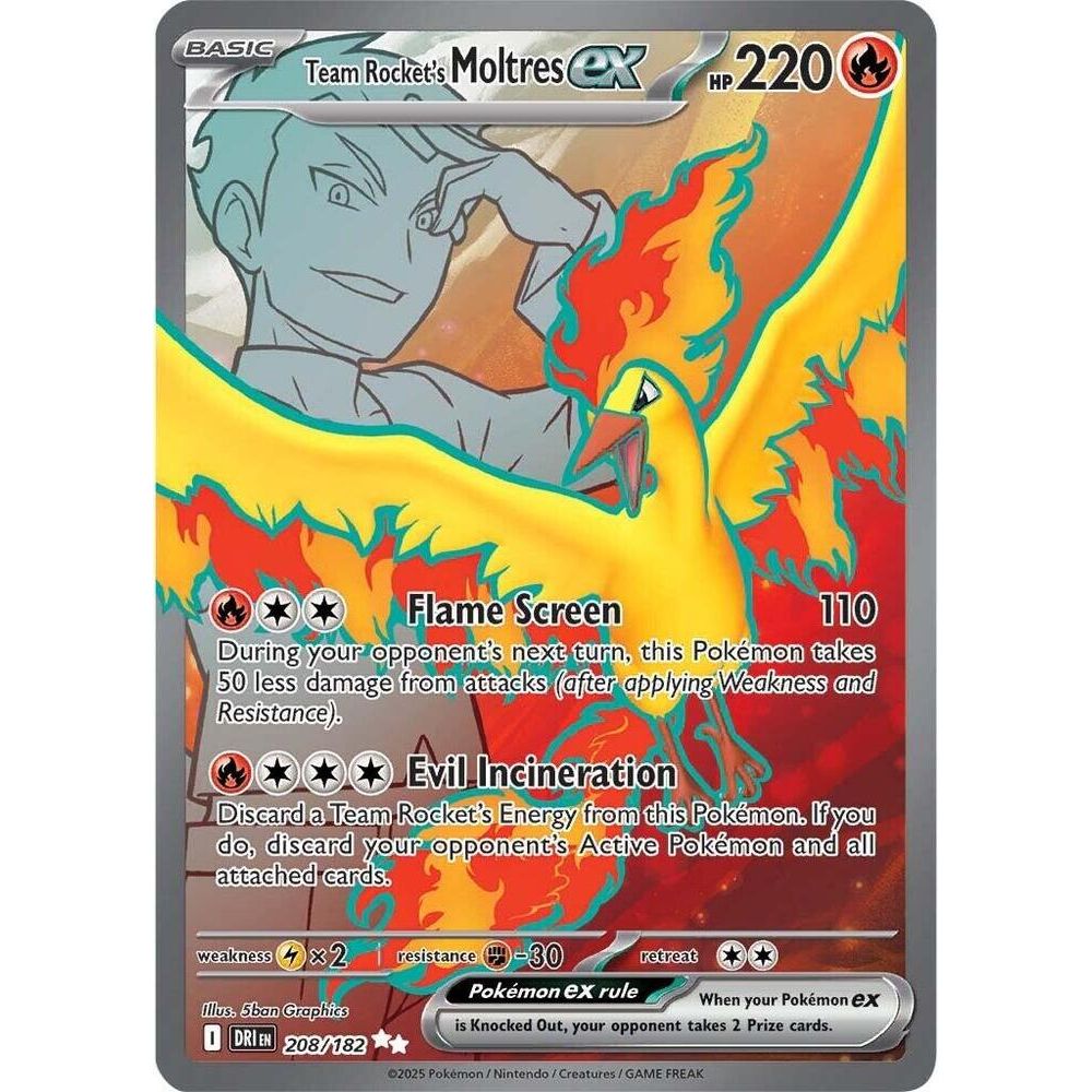 Team Rocket's Moltres 208/182 Full Art Destined Rivals NM