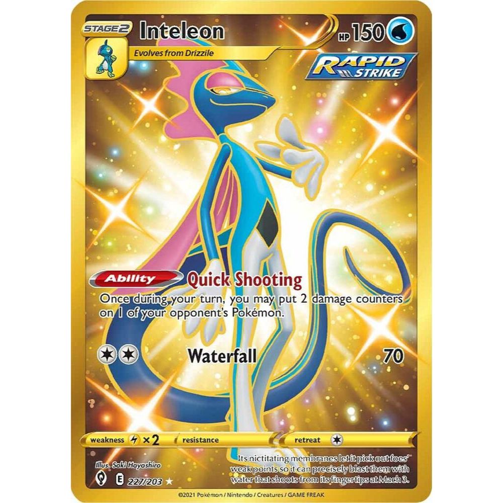 Inteleon 227/203 Gold Hyper Rare Evolving Skies NM