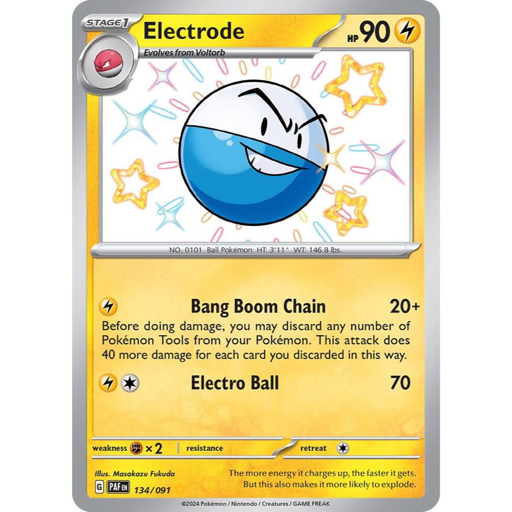 Electrode 134/091 Shiny Rare Paldean Fates NM
