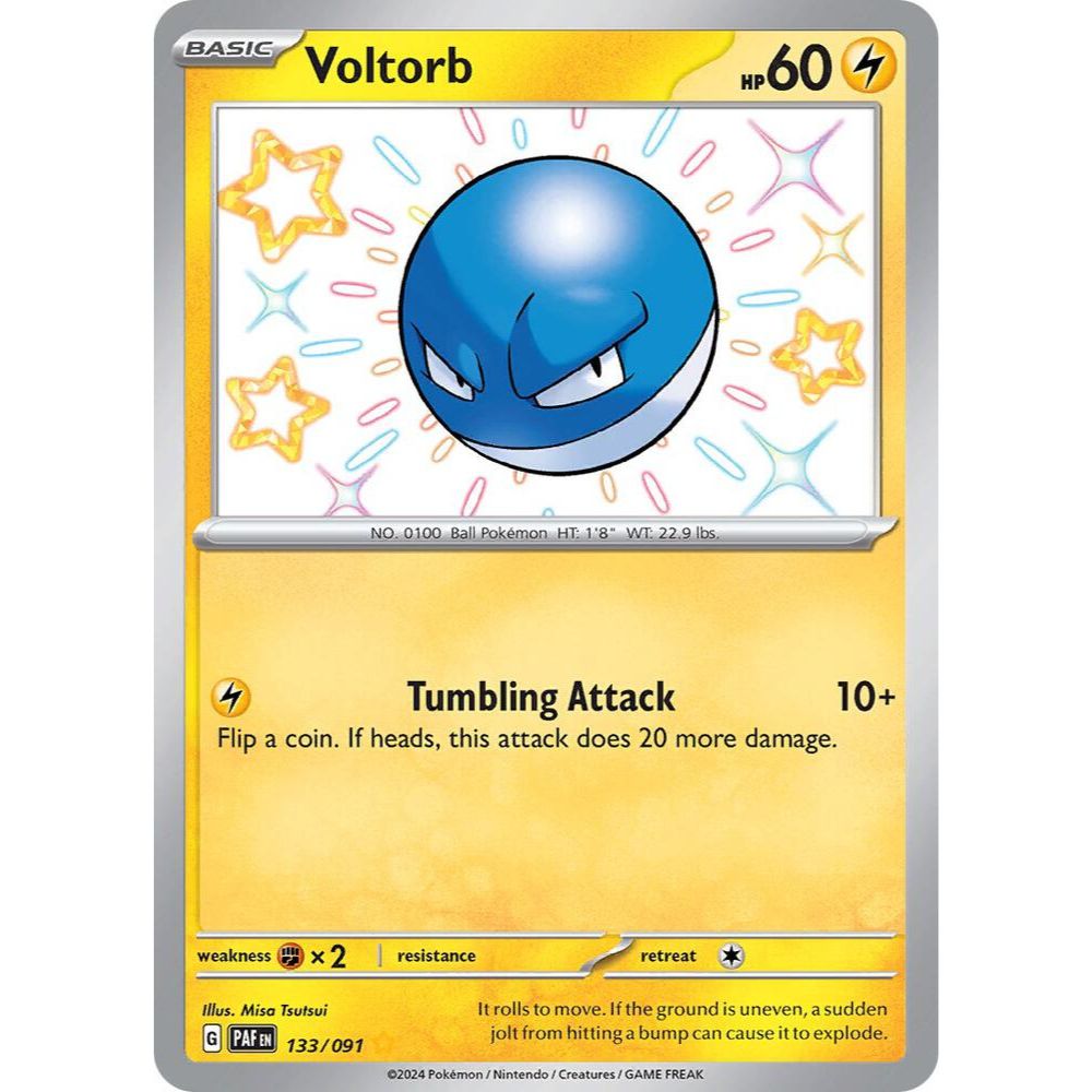 Voltorb 133/091 Shiny Rare Paldean Fates NM