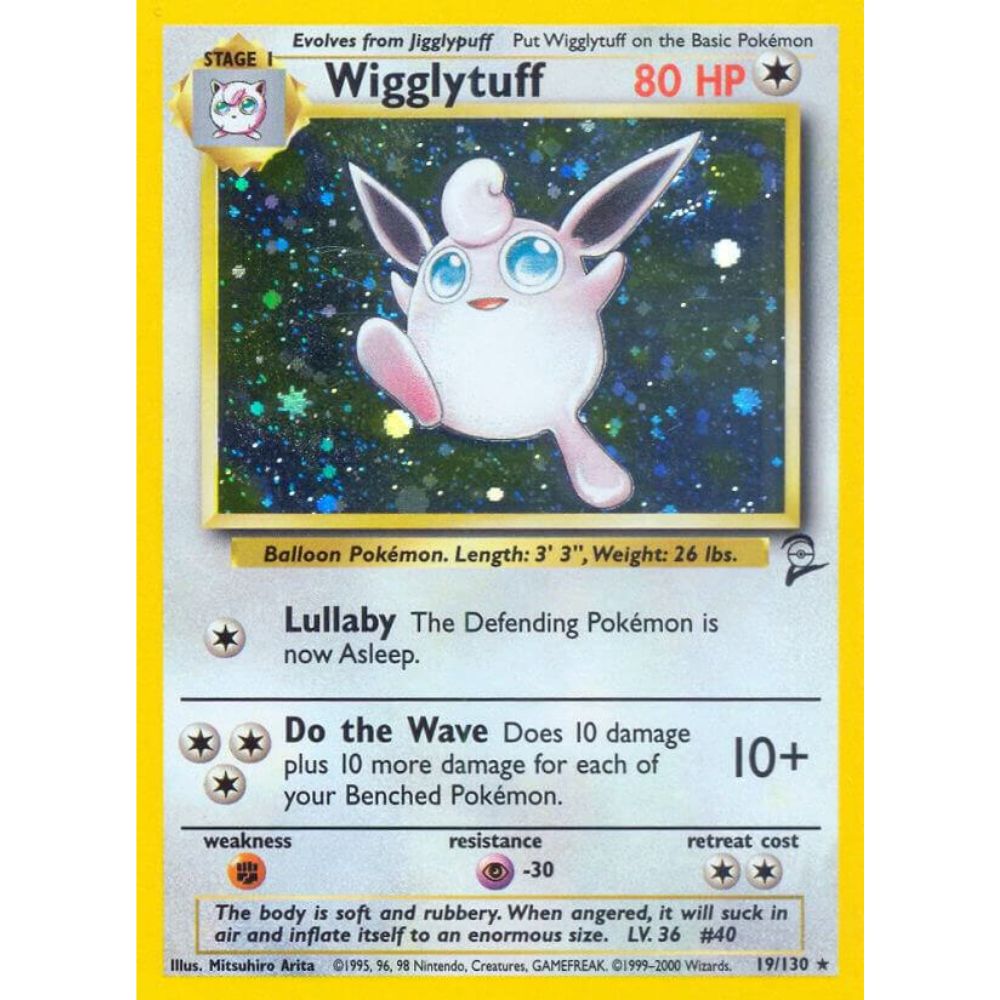 Wigglytuff 19/130 Holo Base Set 2 Exc