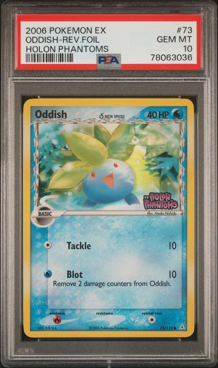 Oddish Reverse Holo/Foil 73/110 EX Holon Phantoms Gem Mint PSA 10 POP 6!