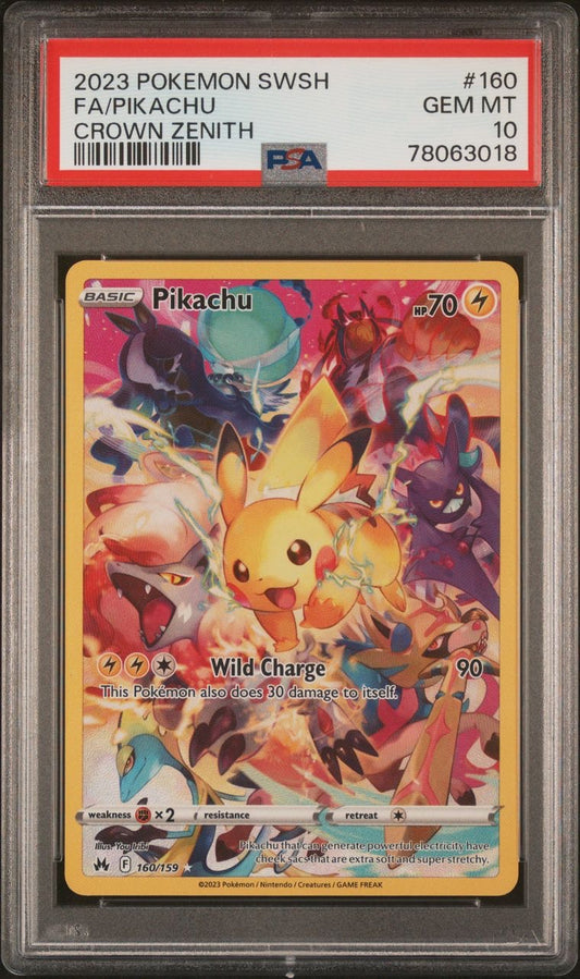 2023 Pokemon Crown Zenith- Full Art Pikachu #160 PSA 10 GEM MT