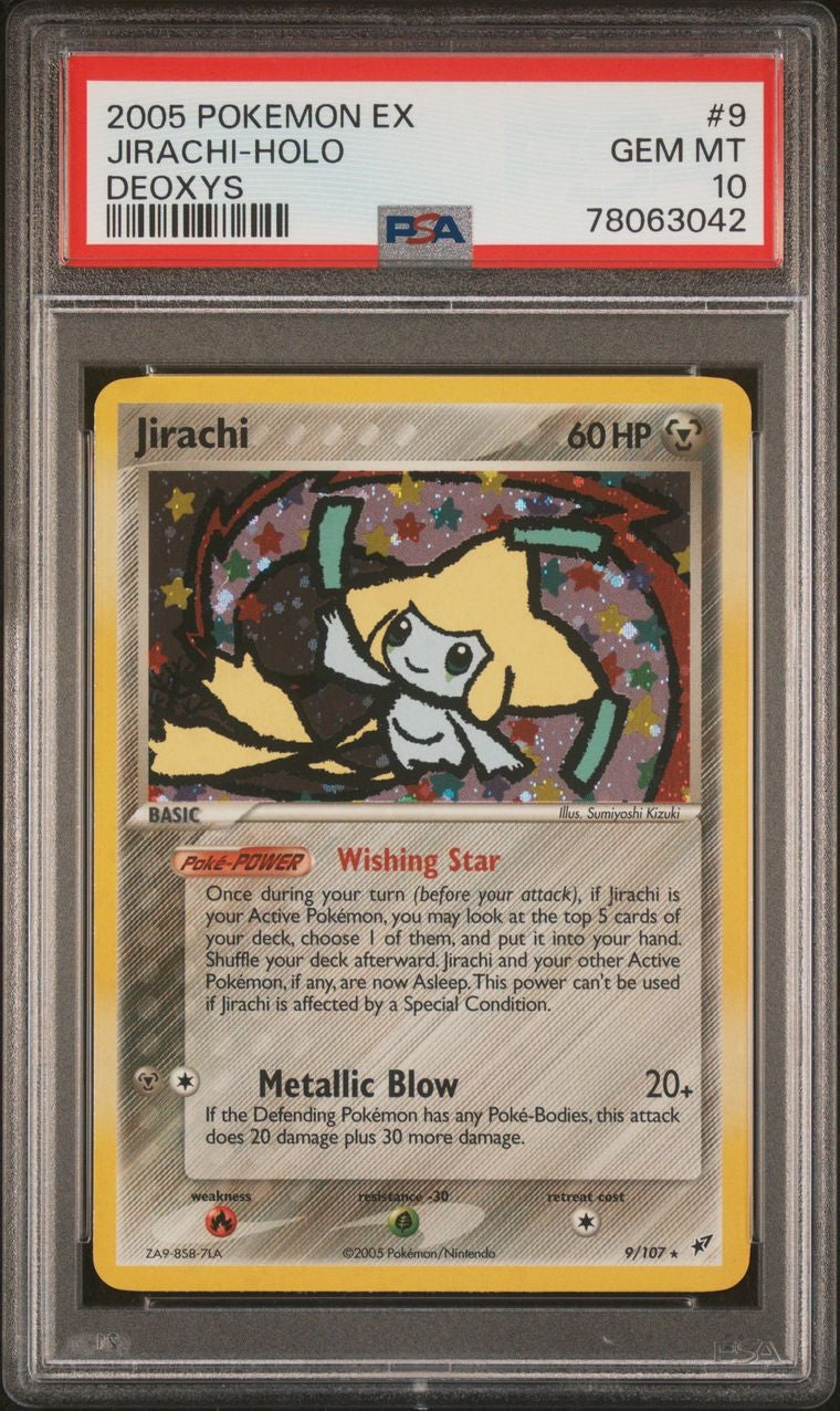 Pokemon 2005 EX Deoxys Jirachi 9/107 Holo Rare - PSA Gem Mint 10 POP 19!