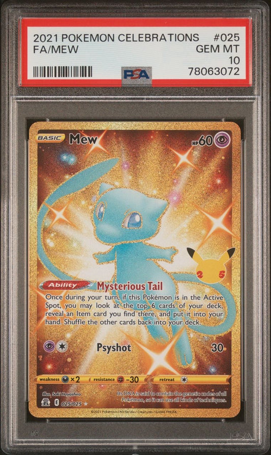 2021 Pokemon Celebrations Shiny Mew 025/025 Full Art - PSA Gem Mint 10
