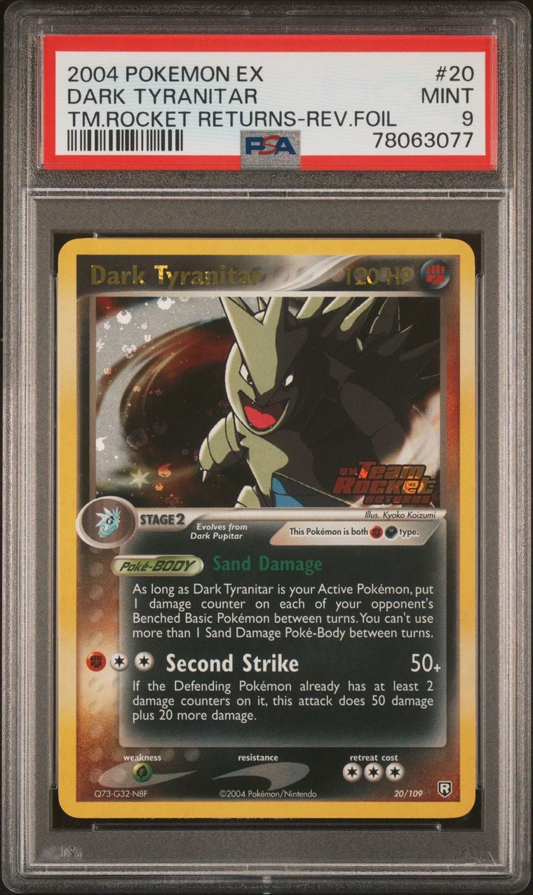 Dark Tyranitar 20/109 Reverse Foil EX Team Rocket Returns PSA Mint 9