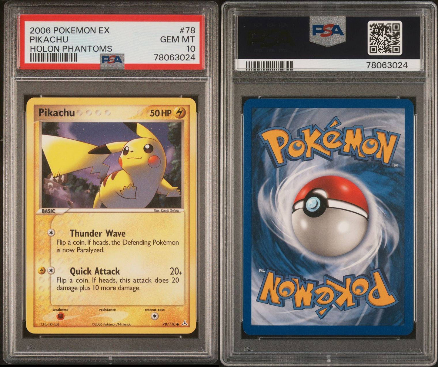 Pokemon Pikachu 78/110 EX Holon Phantoms PSA 10 Gem Mint POP 42!