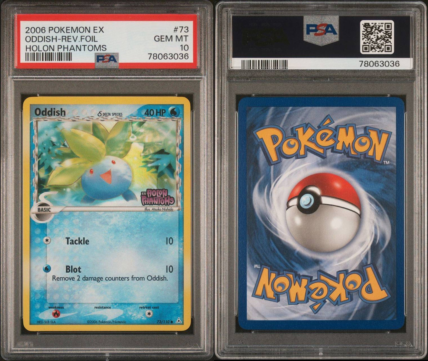 Oddish Reverse Holo/Foil 73/110 EX Holon Phantoms Gem Mint PSA 10 POP 6!