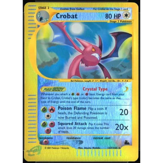 Crystal Crobat 147/144 Secret Rare Reverse Holo Exc