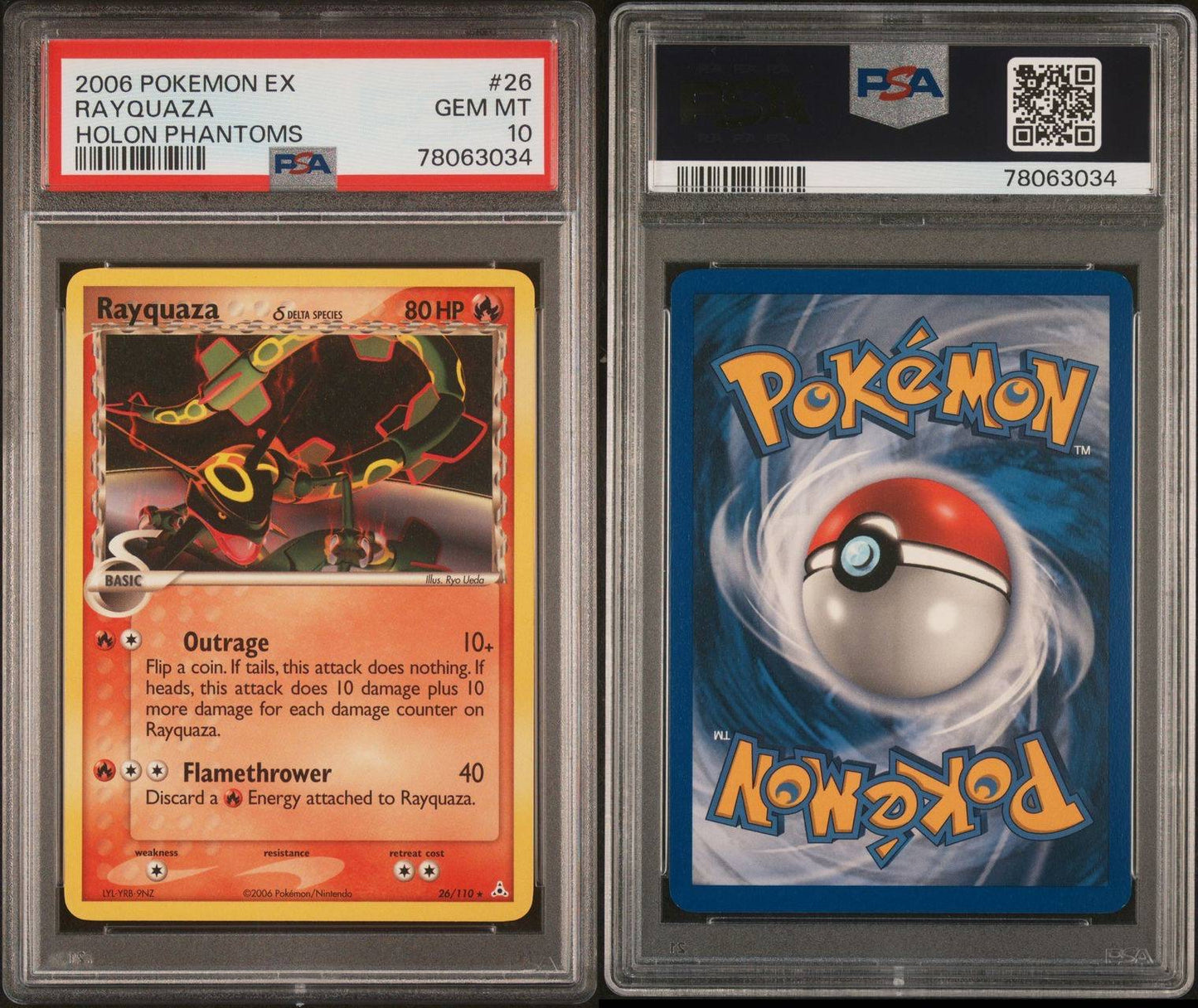 Rayquaza Rare 26/110 2006 Ex Holon Phantoms PSA 10 (POP 40)