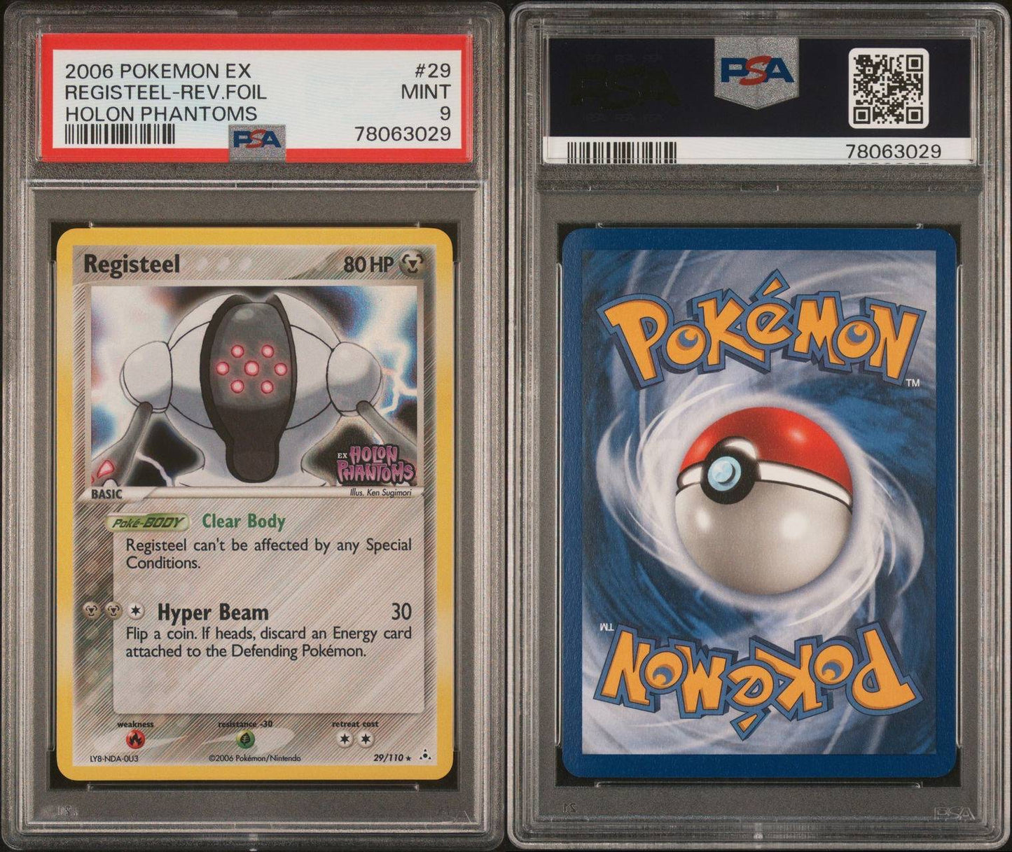 Pokemon Card PSA 9 Gem Mint Registeel Holon Phantoms 2006 Reverse Holo 29/113