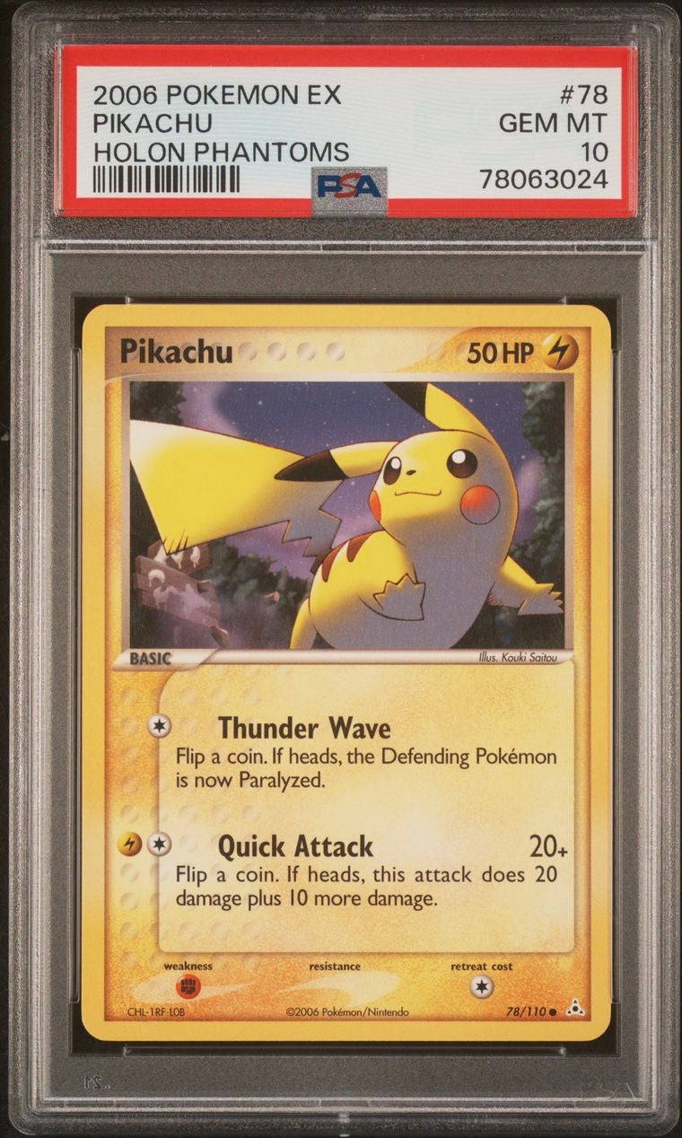 Pokemon Pikachu 78/110 EX Holon Phantoms PSA 10 Gem Mint POP 42!