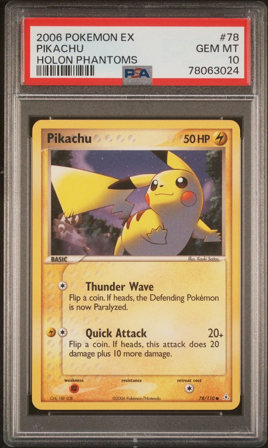 Pokemon Pikachu 78/110 EX Holon Phantoms PSA 10 Gem Mint POP 42!